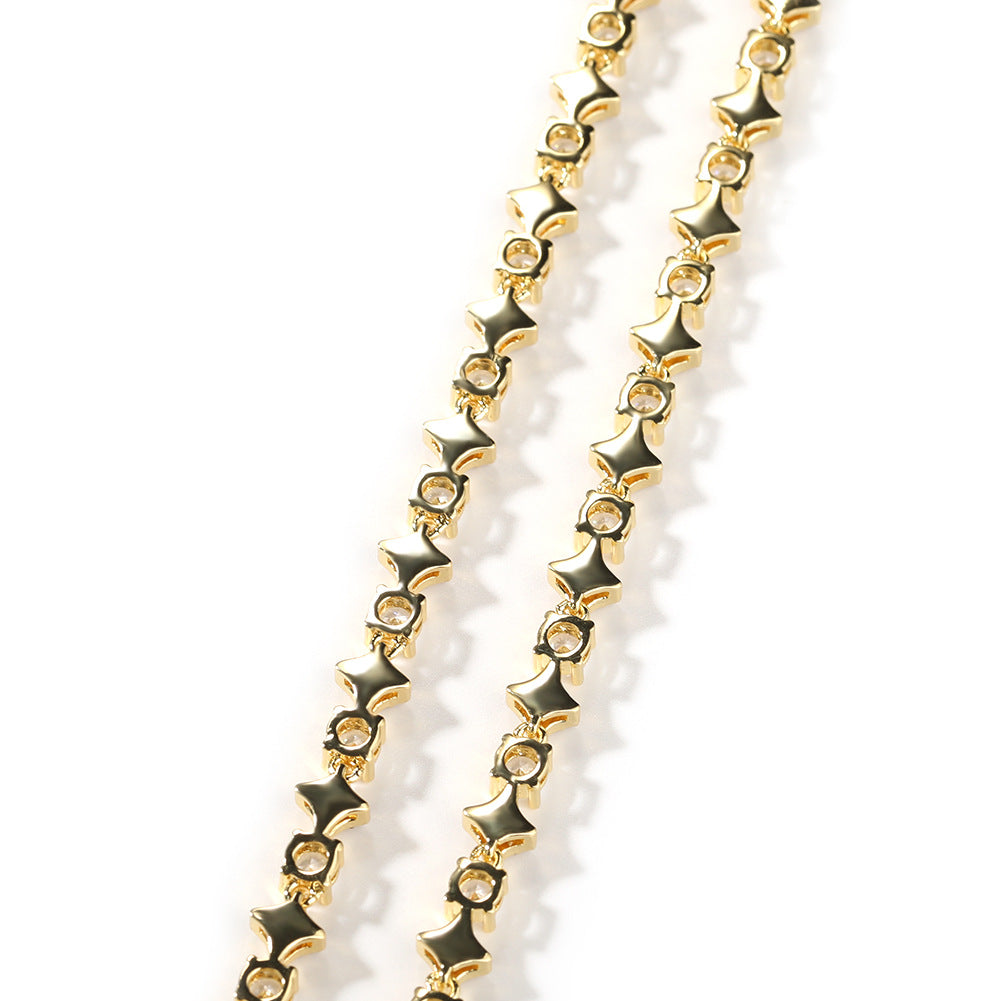 Star zircon tennis chain necklace by nowadaysfashion