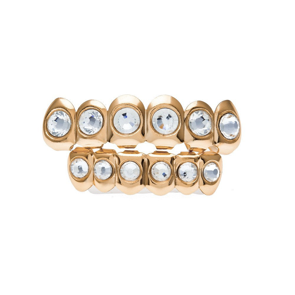 Hip-hop diamond-encrusted and gold-plated teeth grillz by nowadaysfashion
