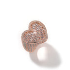 Hip-hop T-square heart-shaped zircon ring by nowadaysfashion