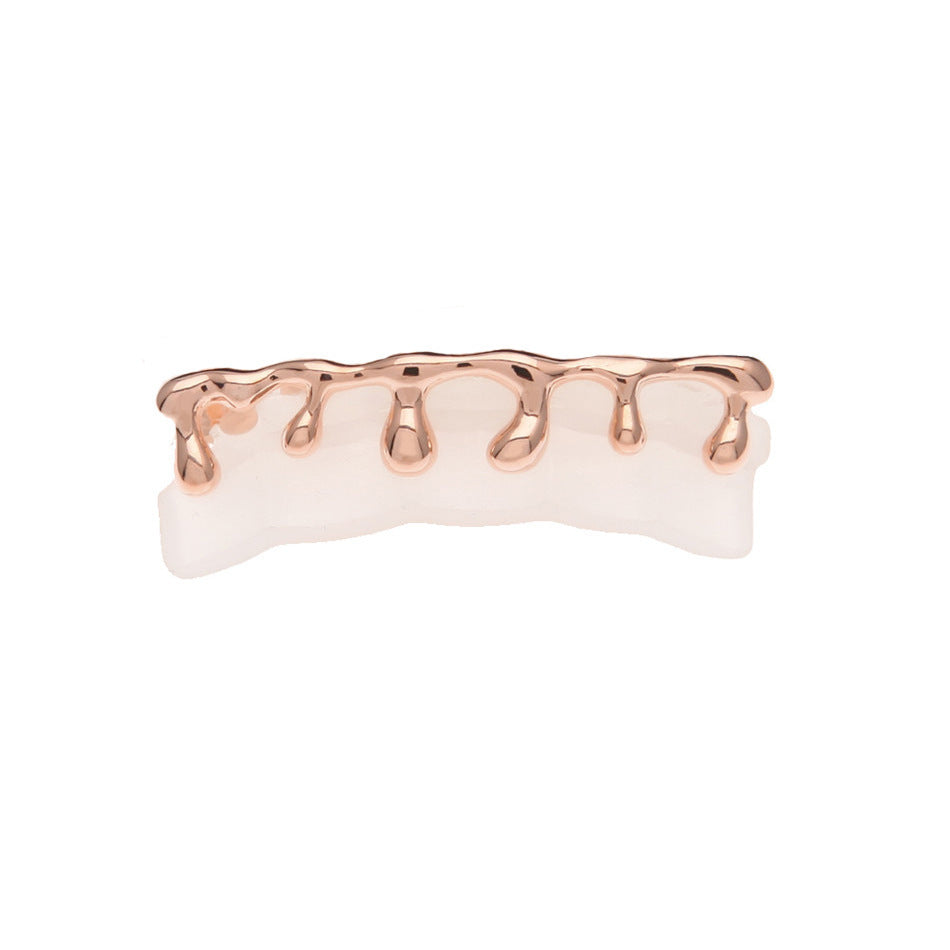 Hip-hop polished braces with gold electroplating by nowadaysfashion