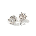 Hip-hop 925 silver moissanite six-prong earrings by nowadaysfashion