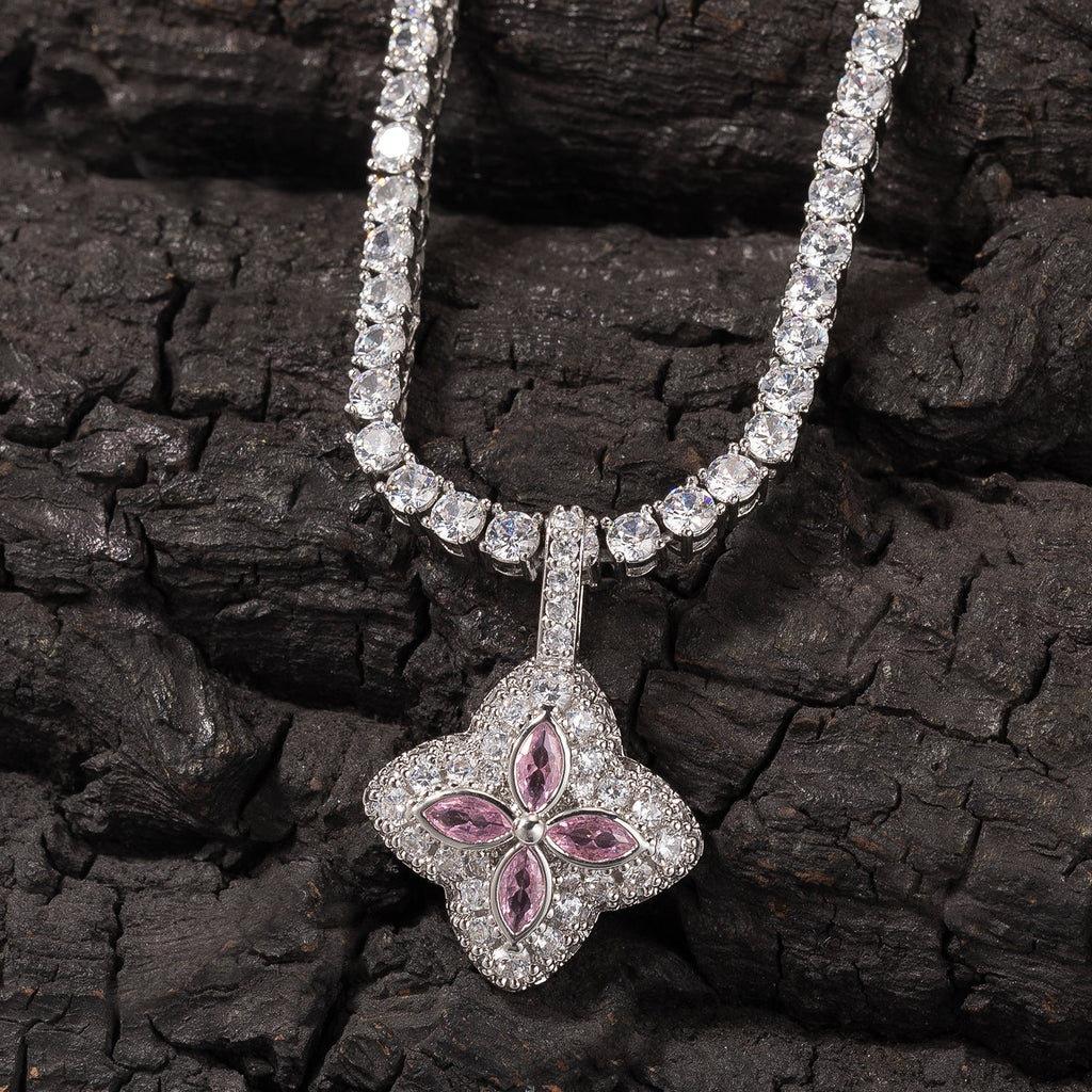 Cubic Zirconia Colorful Four-Leaf Clover Pendant by nowadaysfashion