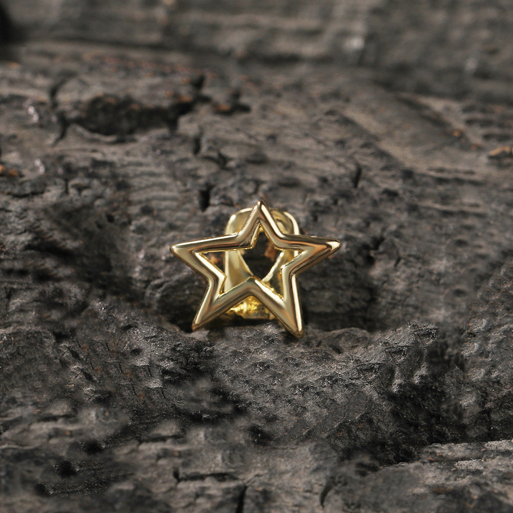 Hip-hop niche design hollow five-pointed star braces by nowadaysfashion