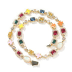 Hip-hop diamond multi-colored gemstone necklace by nowadaysfashion