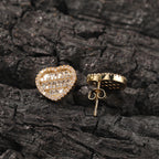 Hip-hop inlaid zircon heart-shaped earrings by nowadaysfashion