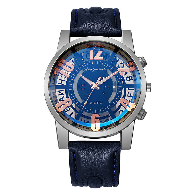 Large-dial, hollow-out blue-light men's watch. by nowadaysfashion