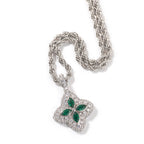Cubic Zirconia Colorful Four-Leaf Clover Pendant by nowadaysfashion