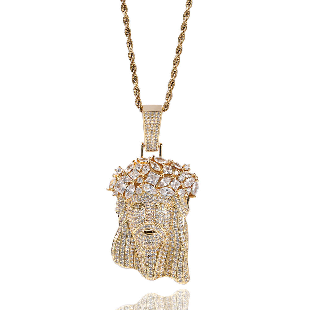 Hip Hop Iced Out CZ Jesus Piece Pendant Necklace by nowadaysfashion