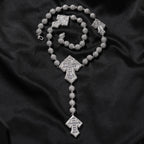 Hip Hop Beaded Zirconia Cross Necklace by nowadaysfashion