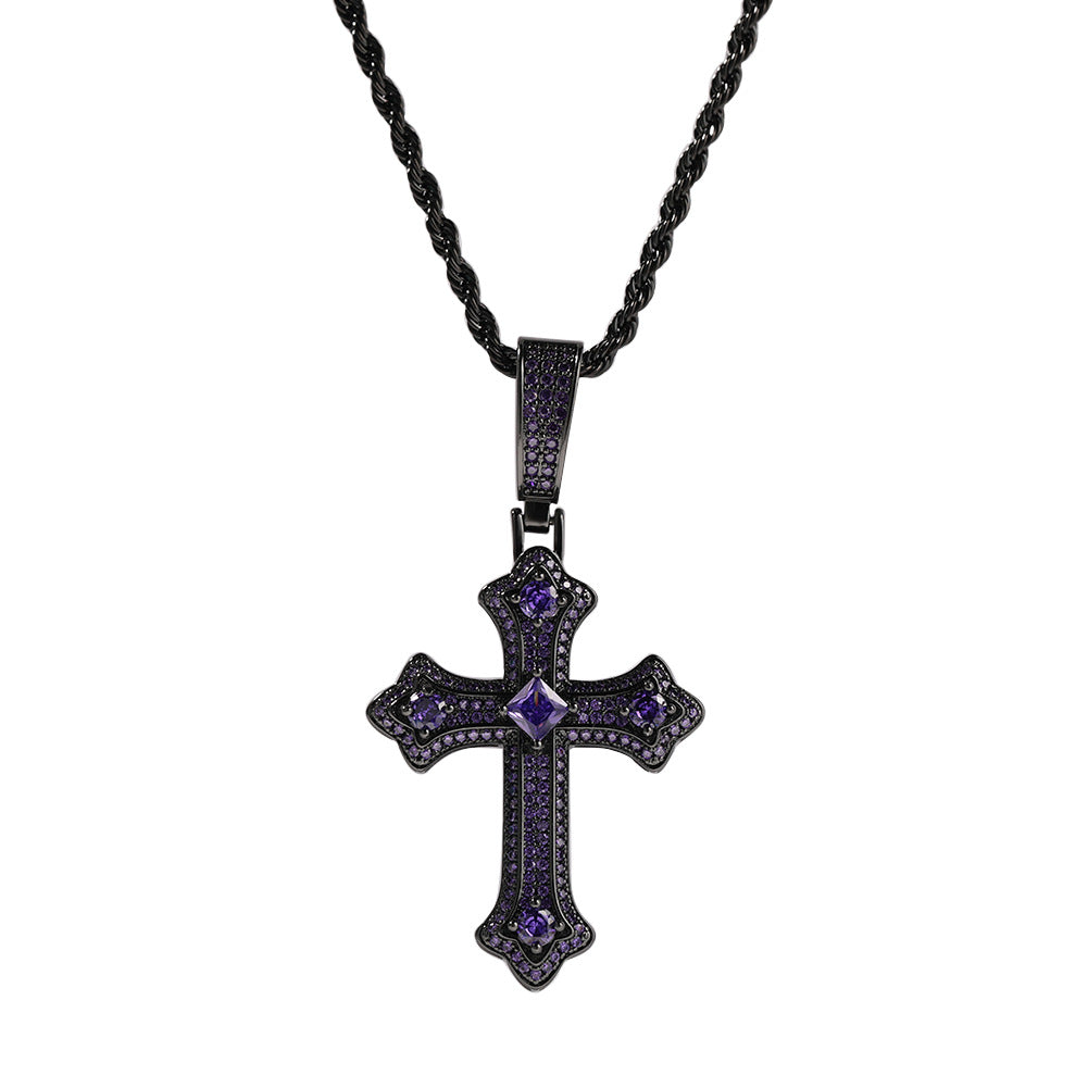 Hip-hop cross-shaped diamond Cubic Zirconia necklace by nowadaysfashion