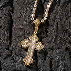 Hip-hop large diamond-encrusted cloud cross pendant by nowadaysfashion