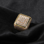 Hip-hop large square ring with zircon by nowadaysfashion
