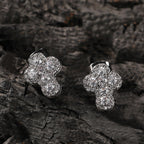 Hip-hop fashion diamond-encrusted cross stud earrings by nowadaysfashion