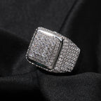 Hip-hop large square ring with zircon by nowadaysfashion