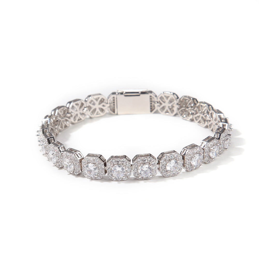 Hip-hop 9mm zircon-encrusted rock candy bracelet by nowadaysfashion