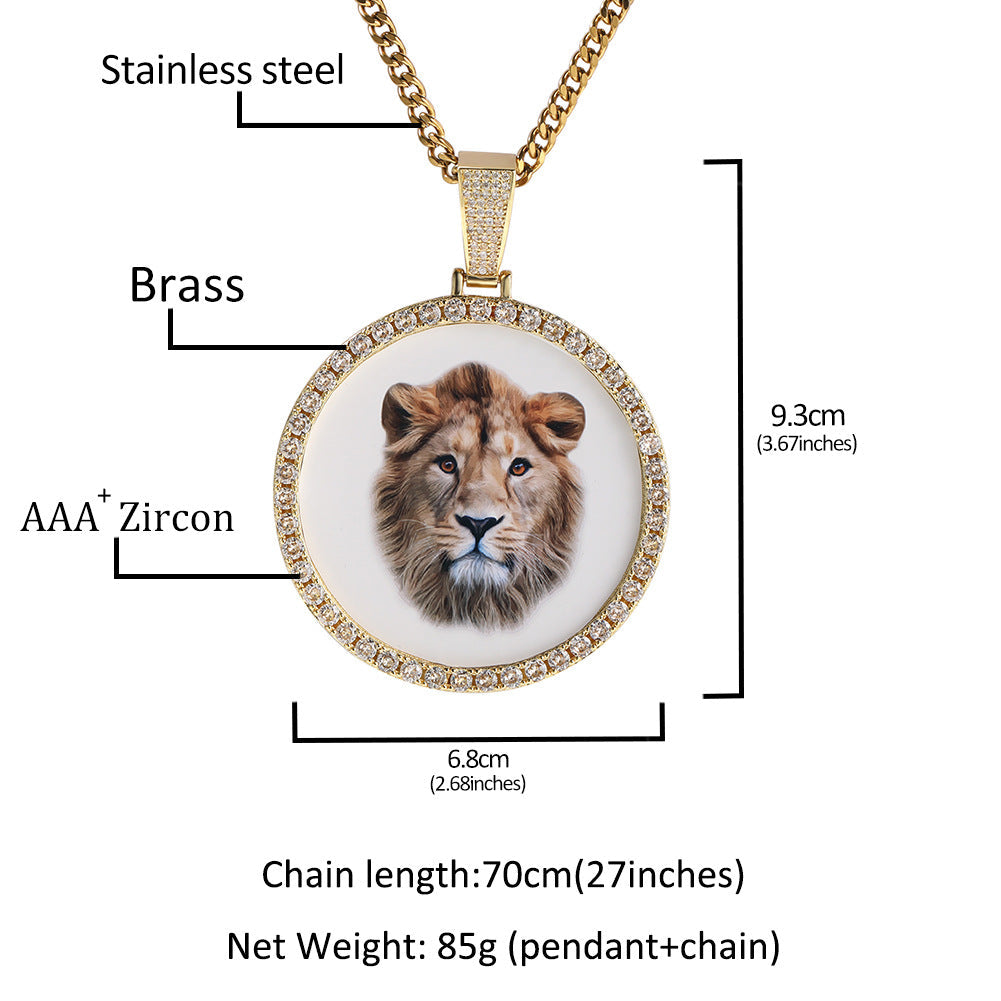 Hip Hop XL large round DIY pendant necklace by nowadaysfashion