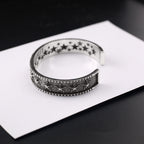 Retro five-pointed star open bracelet
