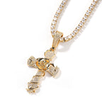 Hip-hop rose cross necklace with 5A zircon inlay by nowadaysfashion