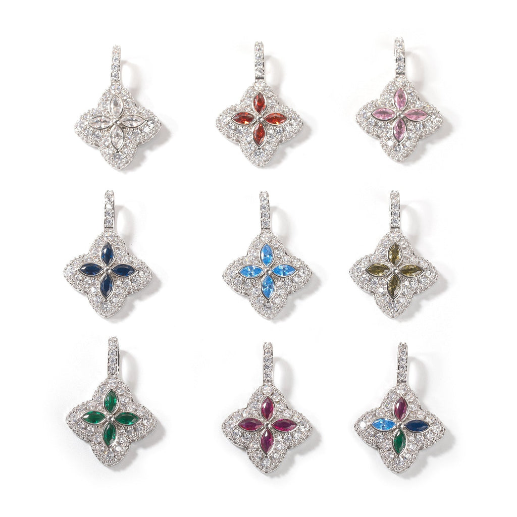 Cubic Zirconia Colorful Four-Leaf Clover Pendant by nowadaysfashion