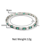 Hip-hop zircon-encrusted emerald color-matching tennis chain by nowadaysfashion