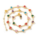 Hip-hop colorful heart-shaped adjustable bracelet and necklace by nowadaysfashion