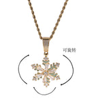 Winter rotating snowflake luminous oil drop pendant by nowadaysfashion