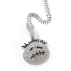 Hip-hop cartoon zircon spiky-head avatar necklace by nowadaysfashion