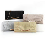 Pleated stitching chain crossbody Clutch Handbag