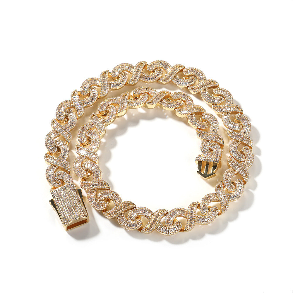 15mm Diamond Geometric Infinity Cuban Chain by nowadaysfashion