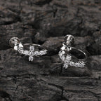 Hip Hop Zircon Black Spiral Clasp Cross Earrings by nowadaysfashion