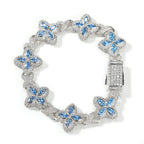Hip-hop zircon colored infinite four-leaf clover bracelet by nowadaysfashion