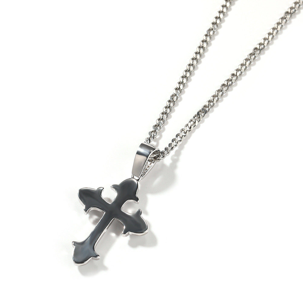 Hip-Hop Diamond-Encrusted Zircon Cross Necklace by nowadaysfashion