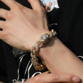 Hip-hop zircon-encrusted sun, star and eye necklace by nowadaysfashion