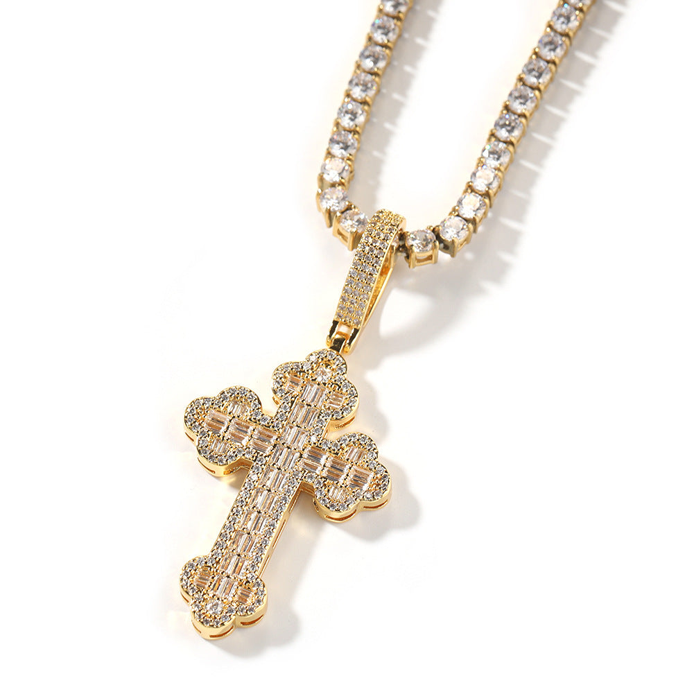 Hip-hop large diamond-encrusted cloud cross pendant by nowadaysfashion