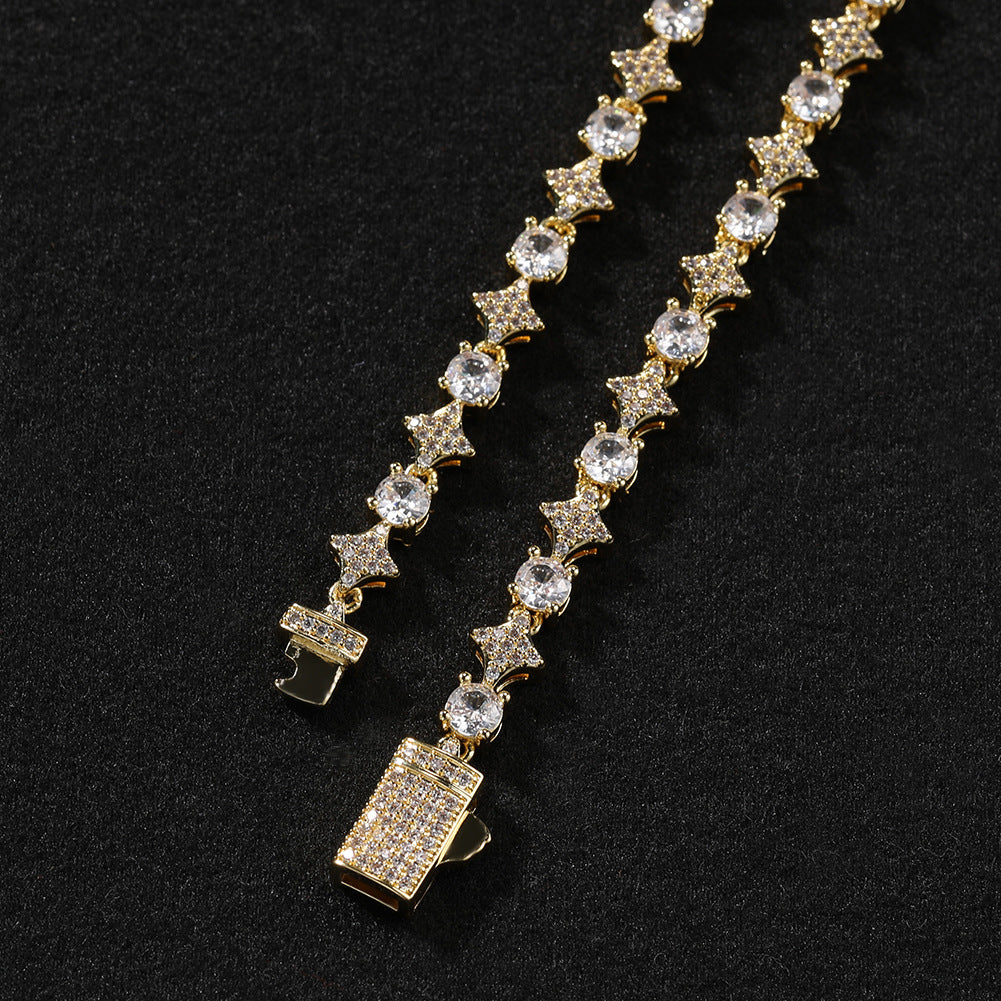Star zircon tennis chain necklace by nowadaysfashion
