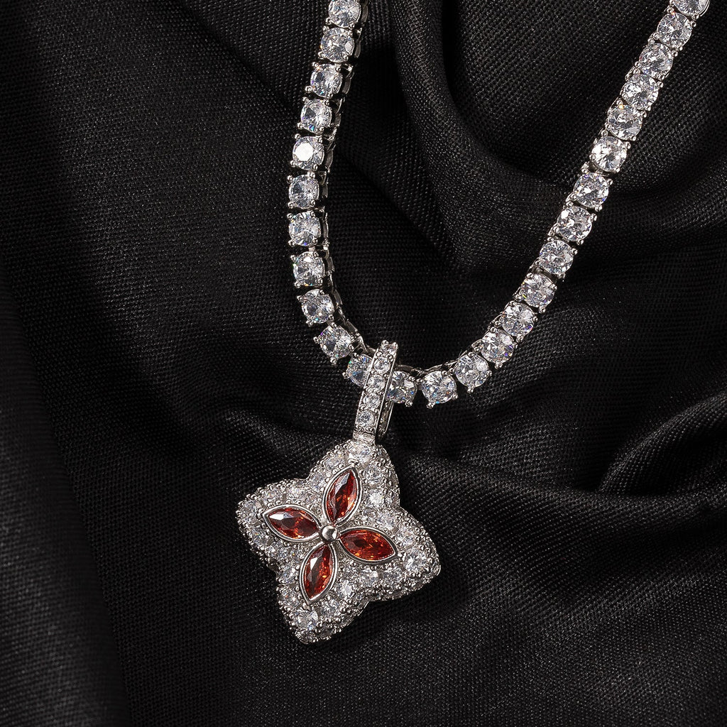 Cubic Zirconia Colorful Four-Leaf Clover Pendant by nowadaysfashion