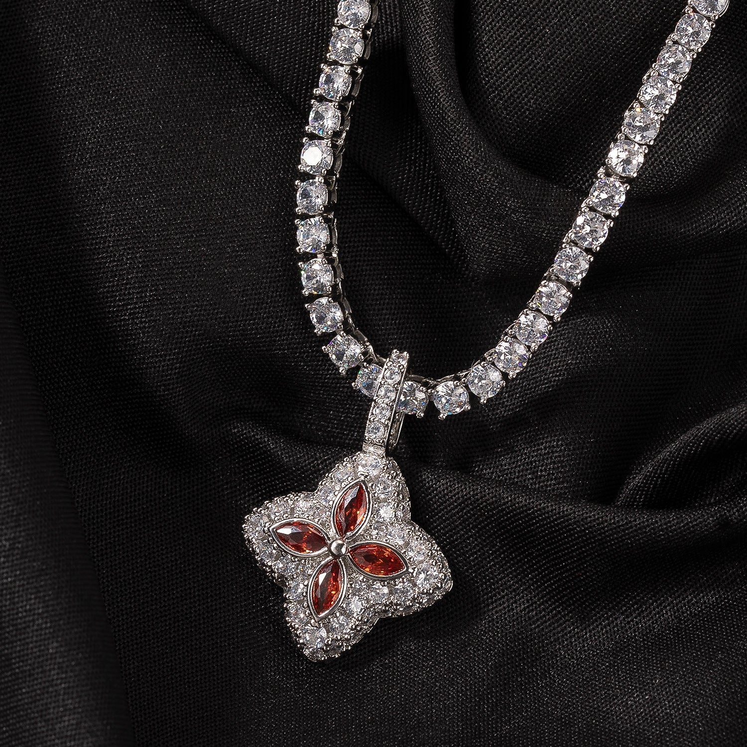 Cubic Zirconia Colorful Four-Leaf Clover Pendant by nowadaysfashion