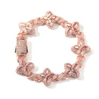 Hip-hop zircon colored infinite four-leaf clover bracelet by nowadaysfashion
