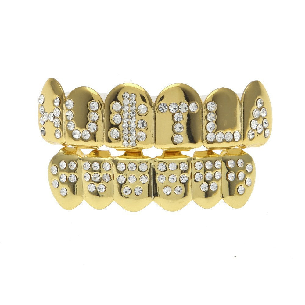 Hip-hop diamond-encrusted and gold-plated teeth grillz by nowadaysfashion