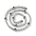 Hip-hop four-leaf clover diamond tennis chain necklace bracelet by nowadaysfashion
