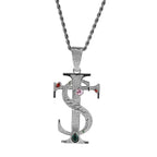 Hip-hop colored zircon TS cross necklace by nowadaysfashion
