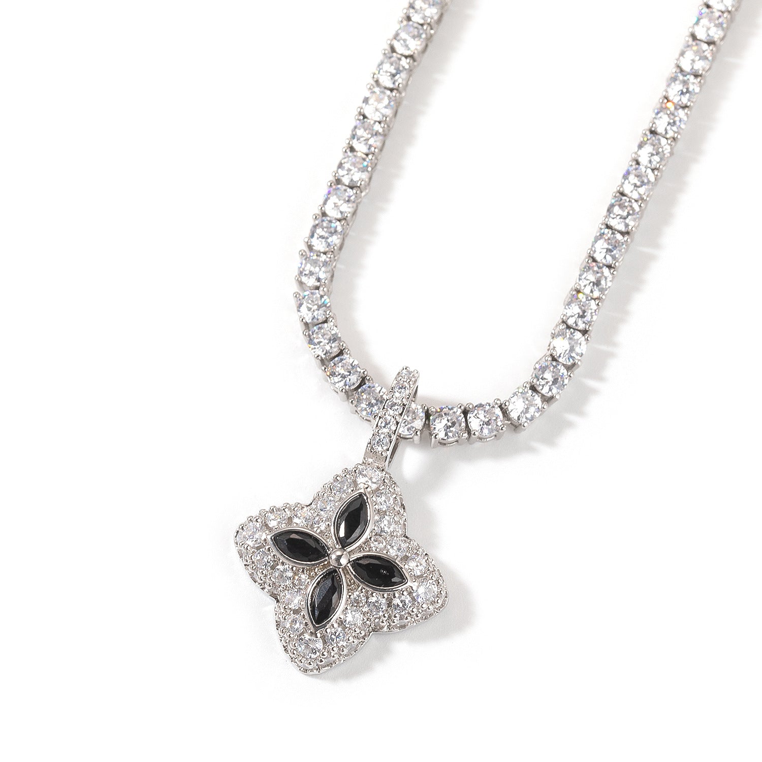 Cubic Zirconia Colorful Four-Leaf Clover Pendant by nowadaysfashion