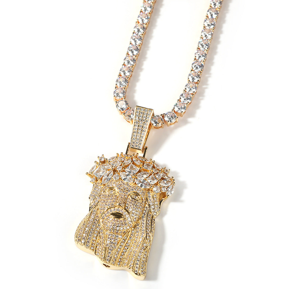 Hip Hop Iced Out CZ Jesus Piece Pendant Necklace by nowadaysfashion