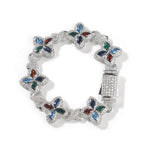 Hip-hop zircon colored infinite four-leaf clover bracelet by nowadaysfashion