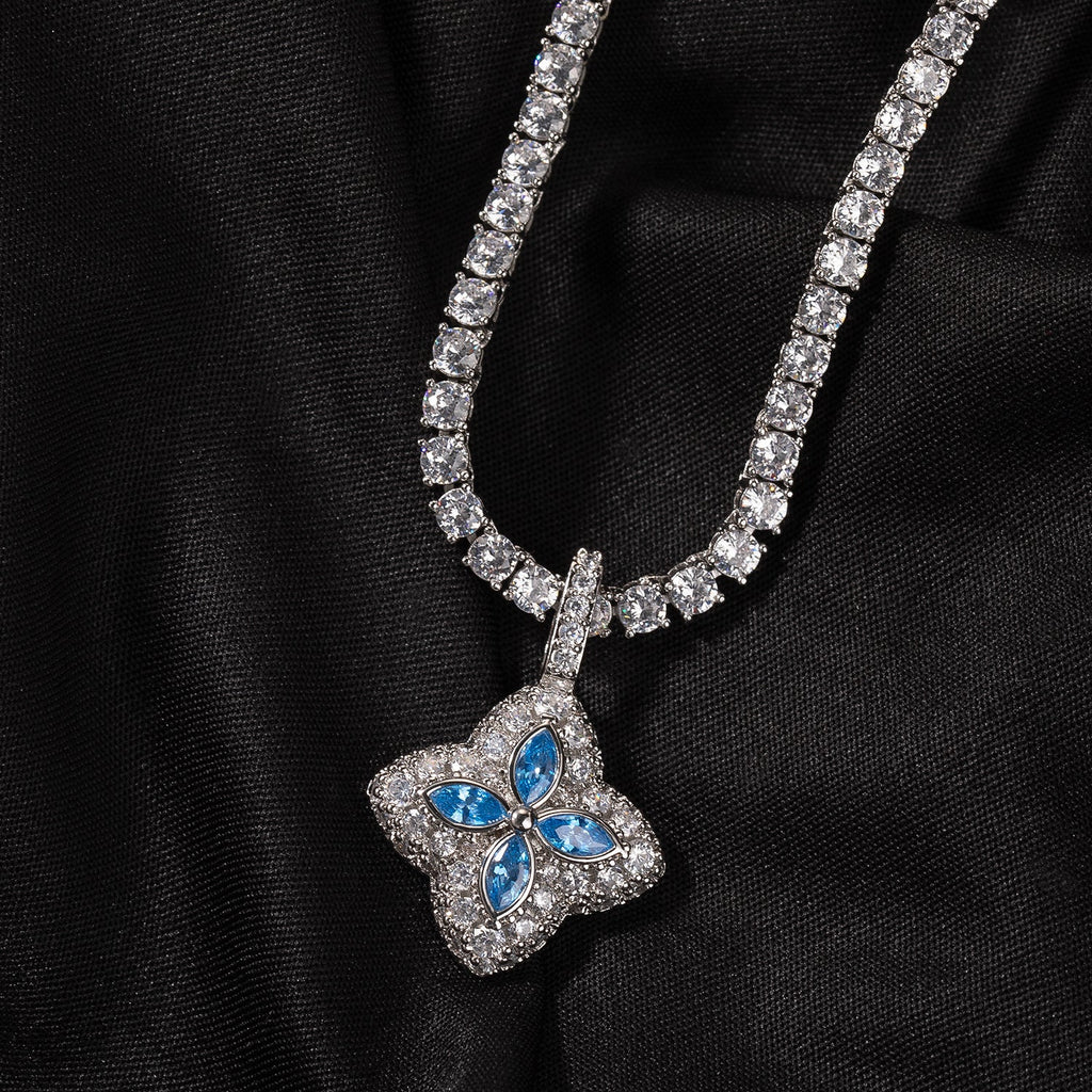 Cubic Zirconia Colorful Four-Leaf Clover Pendant by nowadaysfashion