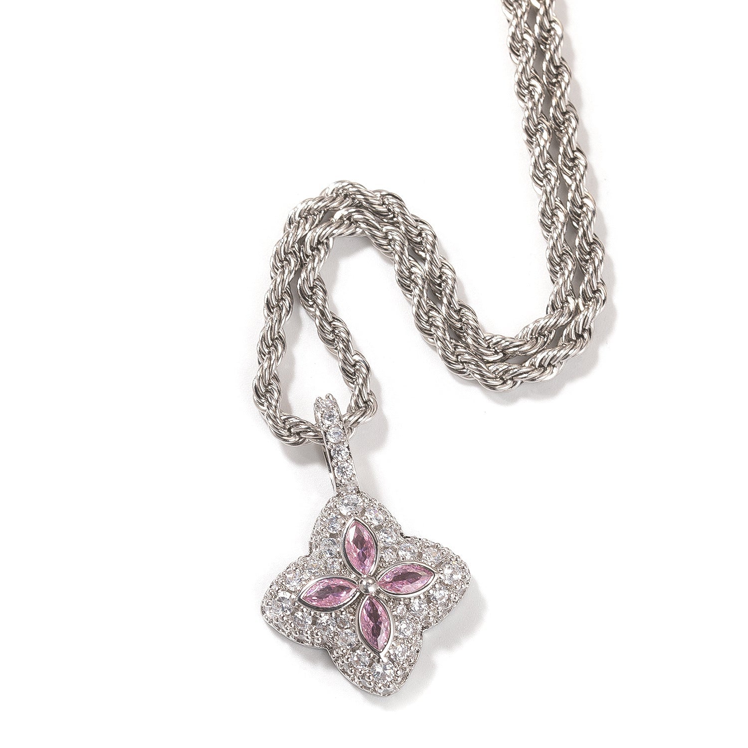 Cubic Zirconia Colorful Four-Leaf Clover Pendant by nowadaysfashion