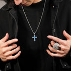 Blue Zircon Cross Hip-hop Necklace by nowadaysfashion