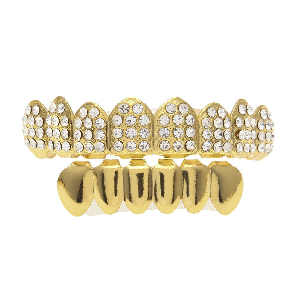Hip-hop diamond-encrusted and gold-plated teeth grillz by nowadaysfashion