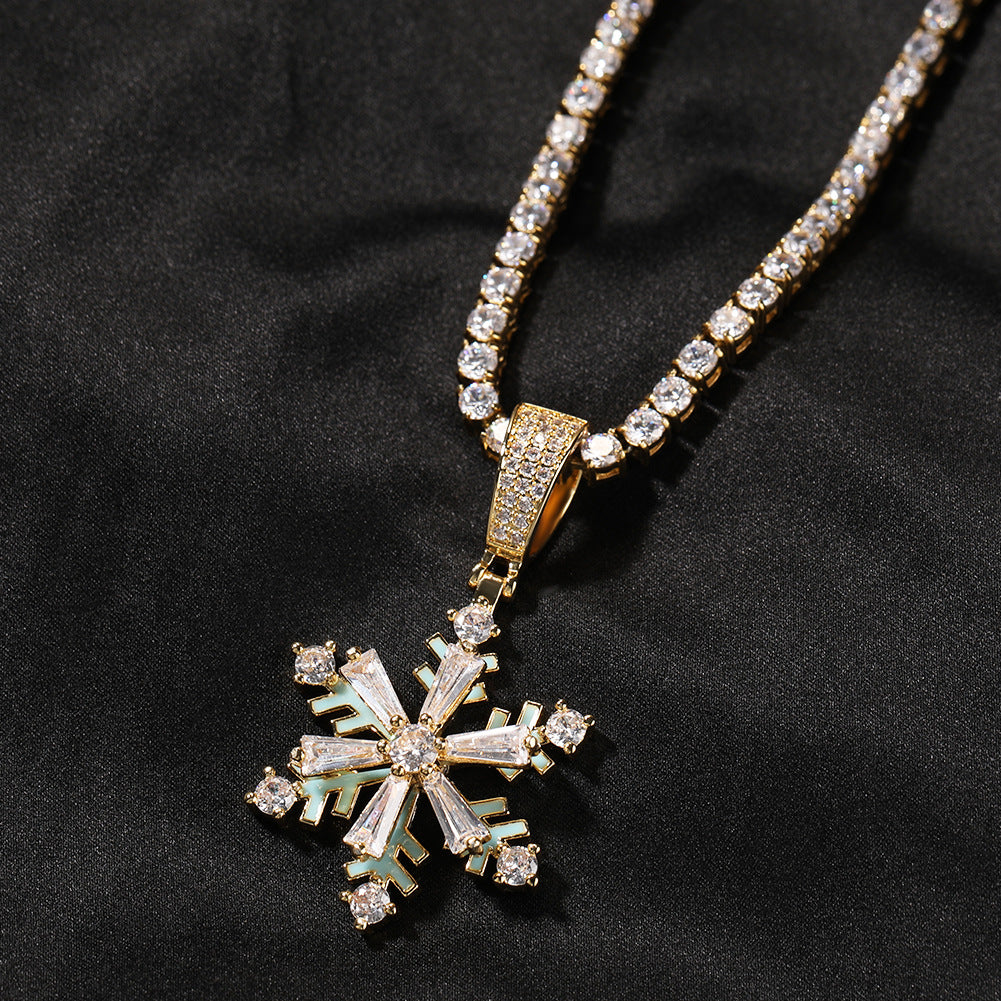 Winter rotating snowflake luminous oil drop pendant by nowadaysfashion