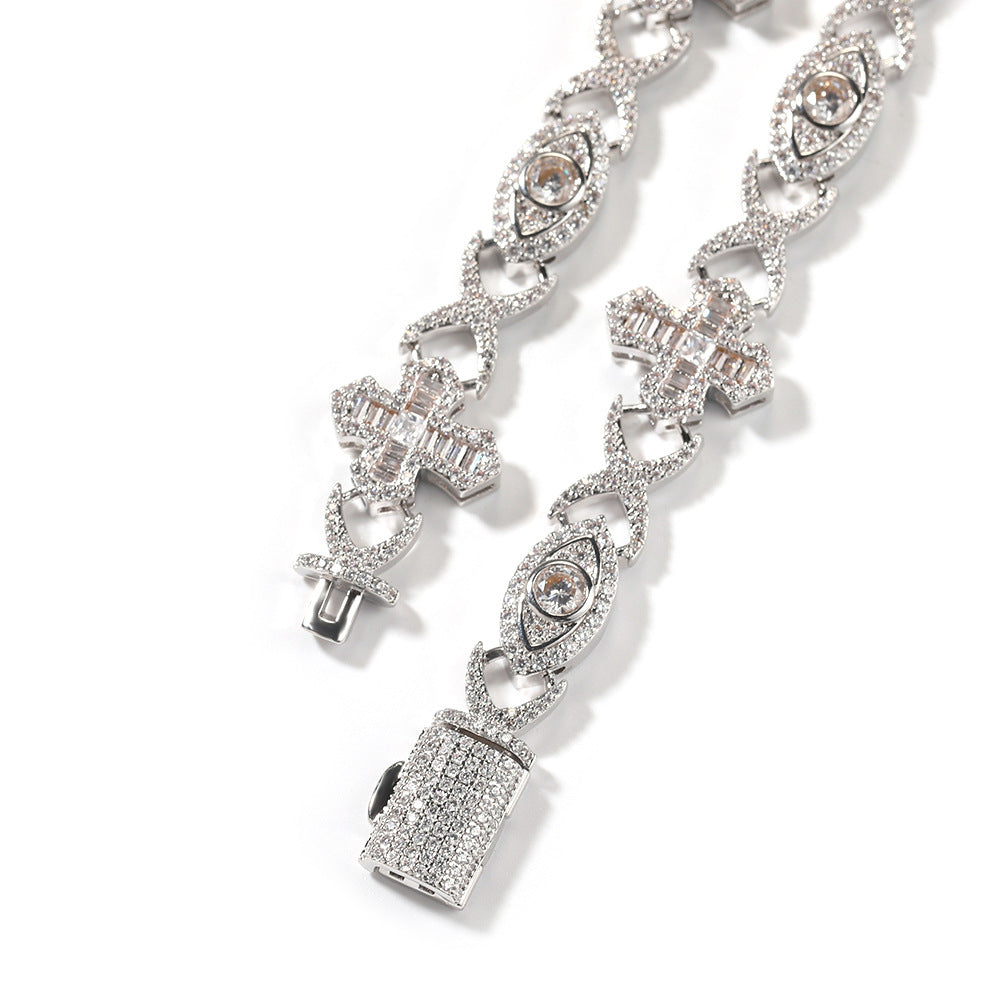 Hip Hop Zirconia Eye Cross Bracelet by nowadaysfashion